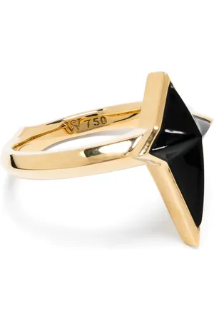 STEPHEN WEBSTER 18kt recycled yellow New Cross onyx ring