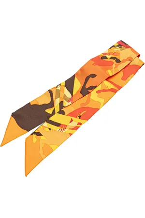 Hermès 20th Century Ex Libris En Camouflage Silk Twilly Scarf scarves