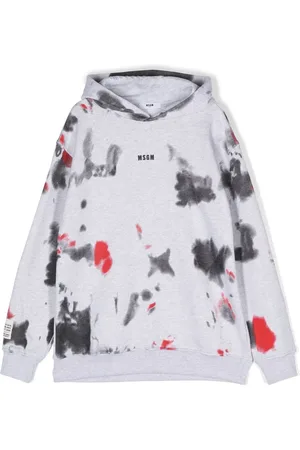 Msgm Tie-dye print logo hoodie
