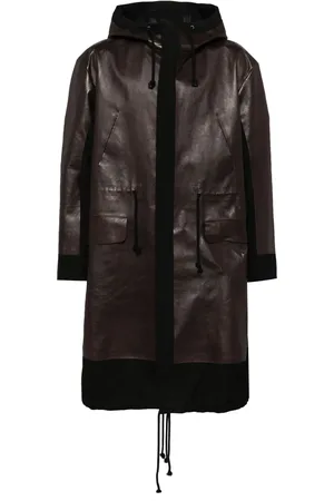 UNDERCOVER Hooded leather rain coat