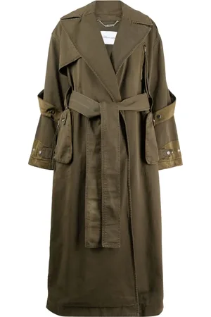 BLUMARINE Panelled belted cotton trench coat