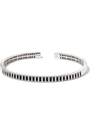 Suzanne Kalan 18kt white gold Inlay sapphire cuff