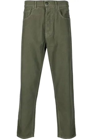 AMISH Button-fastening cotton straight-leg trousers