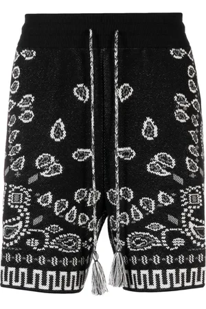 Alanui Bandana-pattern piqué-weave shorts