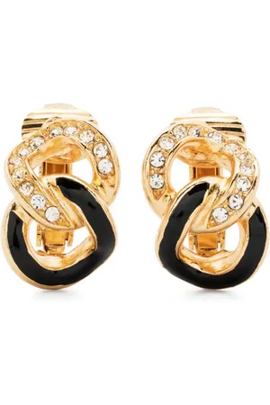 Dior 1990s rhinestone-embellished clip-on earrings