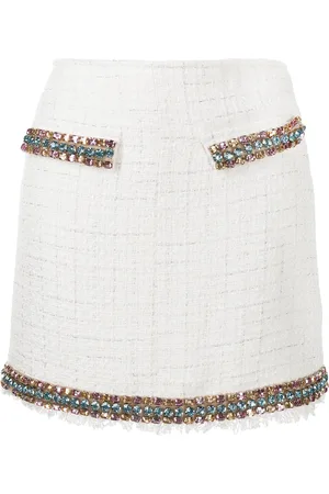 BLUMARINE Embellished tweed skirt