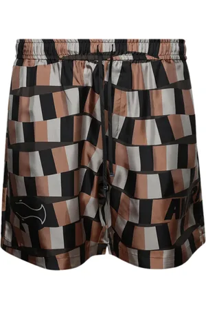 AMIRI Snake Checker silk shorts
