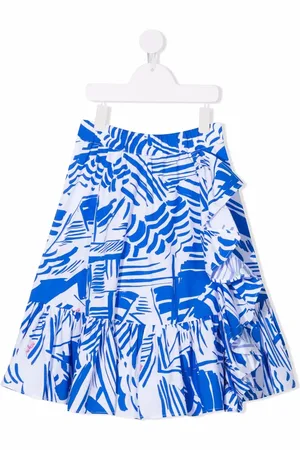 Msgm Abstract-print midi skirt