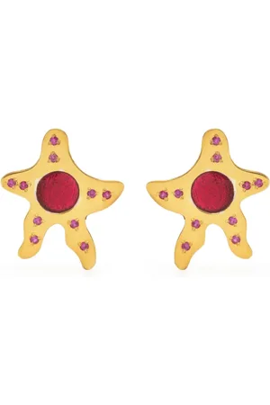 Liya Star-shaped enamel-detail earrings