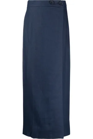 Sleeper Lili Woven linen midi skirt