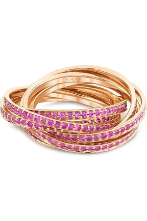 Shay 18K rose Rolling Orbit sapphires ring