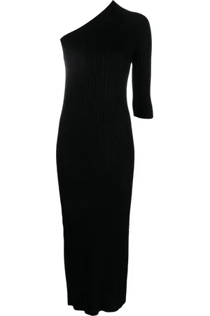 AERON Ribbed asymmetric midi dress