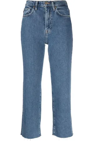 7 for all Mankind Cropped frayed jeans