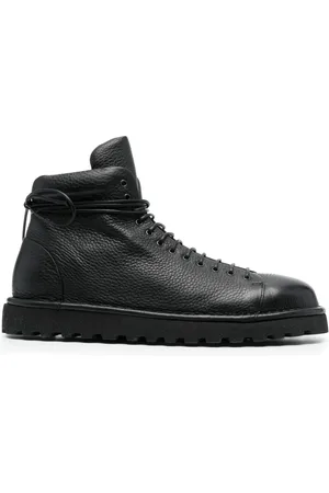 MARSÈLL Textured-finish round-toe boots