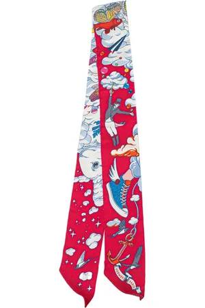 Hermès 20th Century Sur Mon Nuage Silk Twilly Scarf scarves