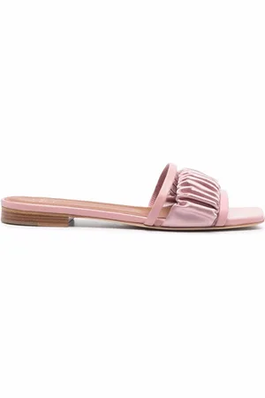 MALONE SOULIERS Gathered-panel leather sandals