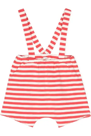 Zhoe & Tobiah Striped dungaree shorties