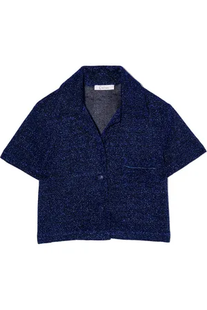 Oseree Metallic-effect short-sleeved shirt