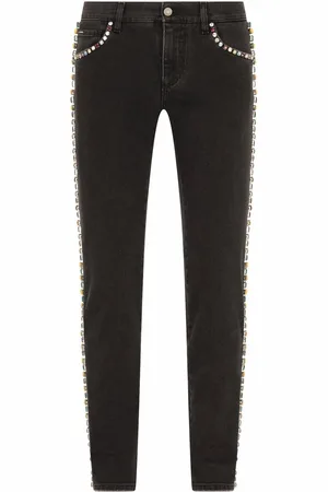 Dolce & Gabbana Crystal-embellished skinny jeans