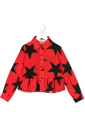 Msgm Star-print peplum shirt
