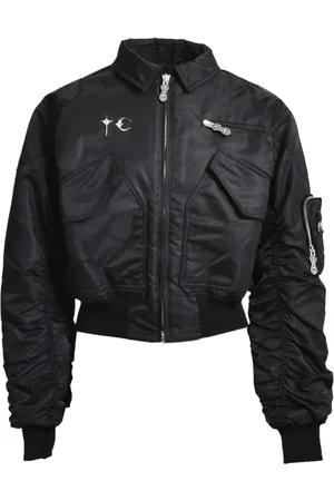 THUG CLUB Ruched puffer jacket