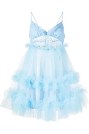 ACT N°1 Tulle ruffled flared dress
