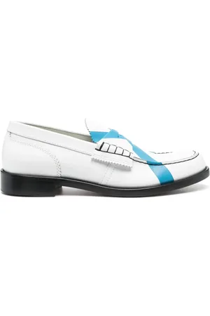 College Contrast-stitching leather loafers