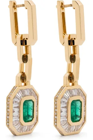 Shay 18K yellow emerald and diamond drop earrings