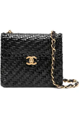 CHANEL 2001 wicker flap crossbody bag
