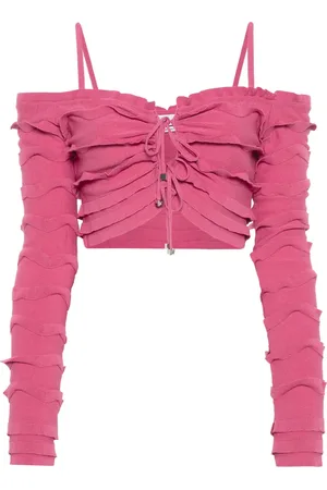 BLUMARINE Ruffled cropped cardigan