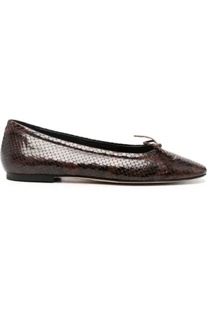Aeyde Delfina snakeskin-effect ballerina shoes
