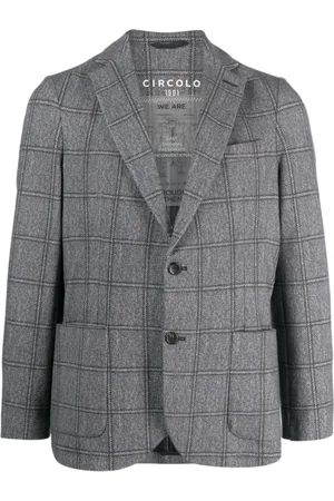 Circolo Plaid-check single-breasted blazer