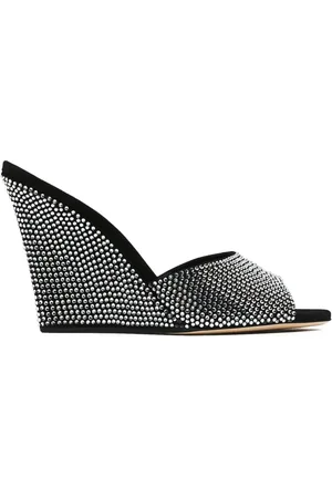 PARIS TEXAS Crystal-embellished 95mm wedge sandals