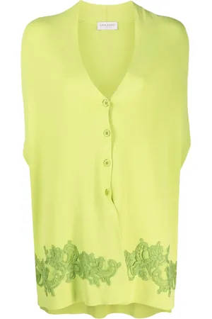 Ermanno Firenze Floral lace-appliqué short-sleeve cardigan