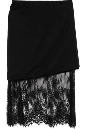 The Attico Lace-panel midi skirt