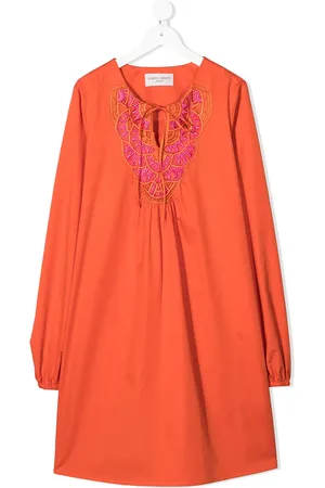Alberta Ferretti Embroidered neck tunic dress