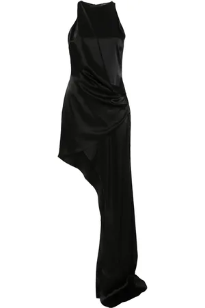 DAVID KOMA Draped asymmetric maxi dress