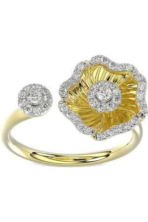 Marchesa Notte 18kt gold Halo Flower diamond ring