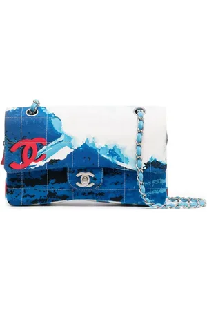 CHANEL 2002 Surf line Choco Bar Flap shoulder bag