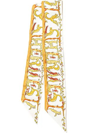 Hermès 20th Century Alphabet Twilly Silk Scarf scarves
