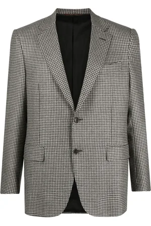 CANALI Single-breasted houndstooth blazer