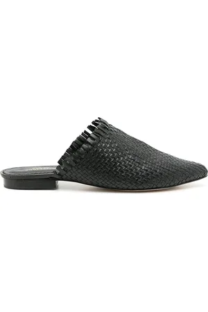 Sarah Chofakian Interwoven leather mules