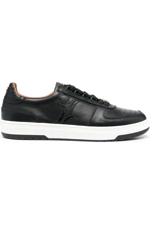 BILLIONAIRE Logo-detail leather sneakers
