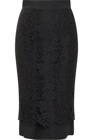 ANNA MOLINARI Pizzo midi skirt