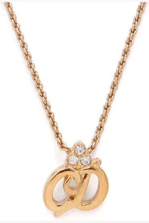 Dior Rhinestone-embellished CD pendant necklace