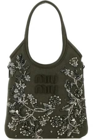 Miu Miu Embellished canvas tote bag
