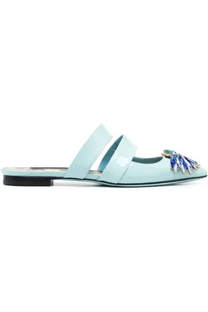 Philipp Plein Crystal-embellished flat mules