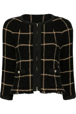 CHANEL 2000s zip-up tweed jacket
