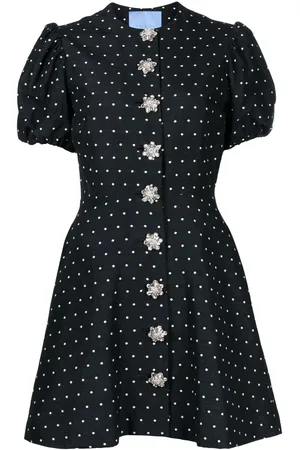 Macgraw Sorbet polka-dot embroidered dress