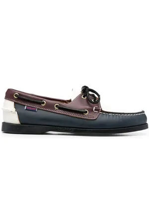 SEBAGO Colour-block leather boat shoes